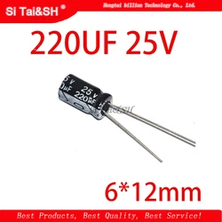 50 pz Higt qualità 25 v220uf 6*12mm 220UF 25V 6*12 condensatore elettrolitico