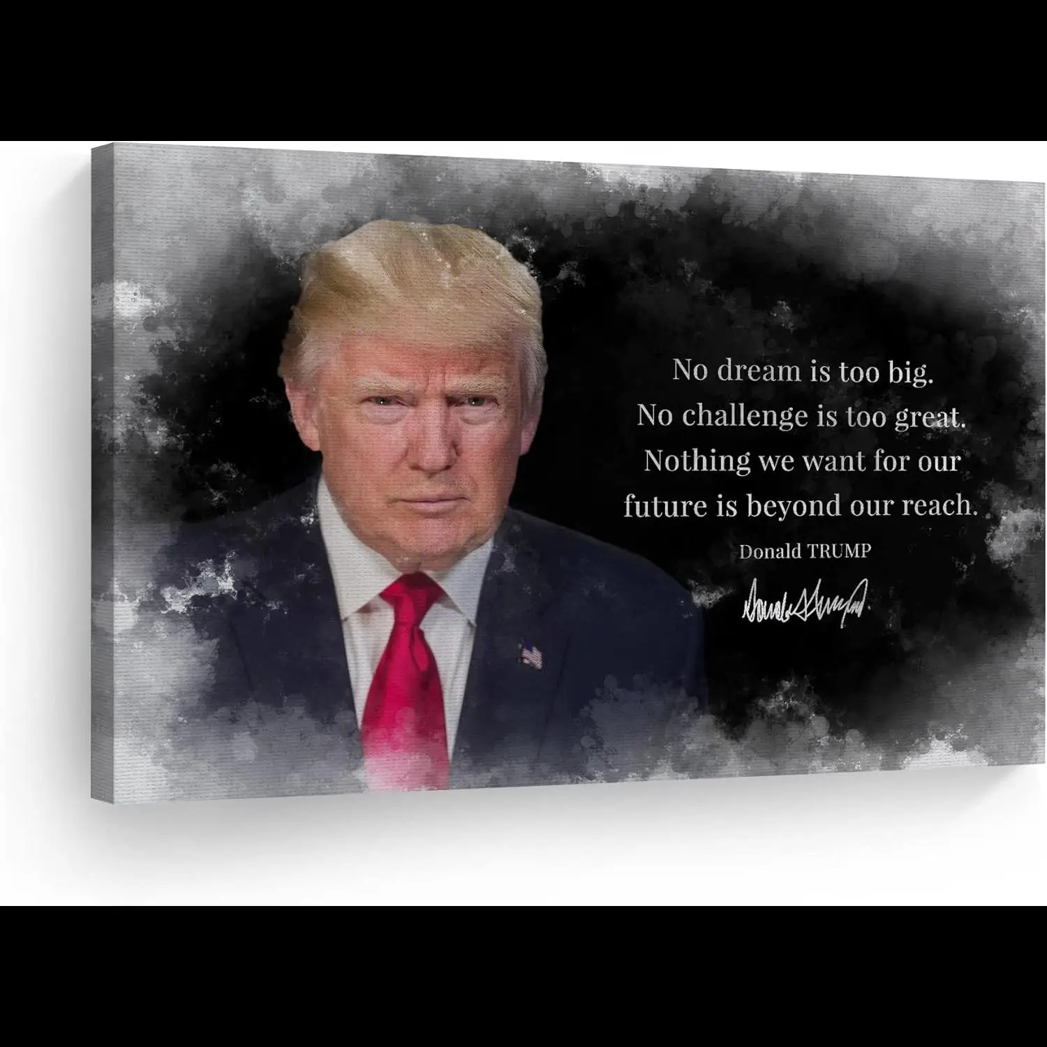 Smile Art Design Donald Trump Inspirational Quote Canvas Wall Art Print  th US President Black  White Decor for Home Office Read