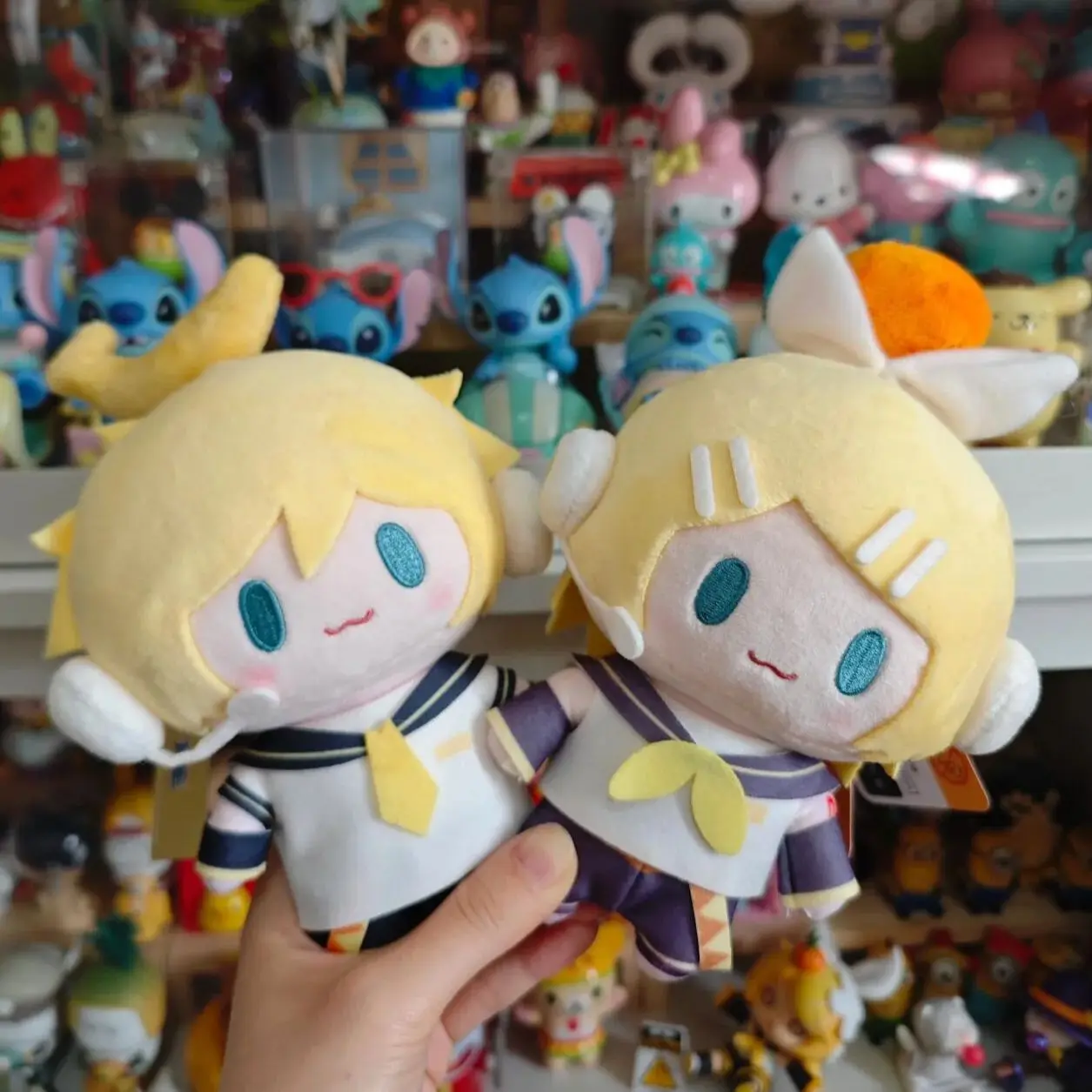 하츠네 미쿠 봉제 인형 장난감 카가미네 렌 린 배낭 키 체인 귀여운 인형 인형 컬렉션 모델 장식 장난감 소녀 선물