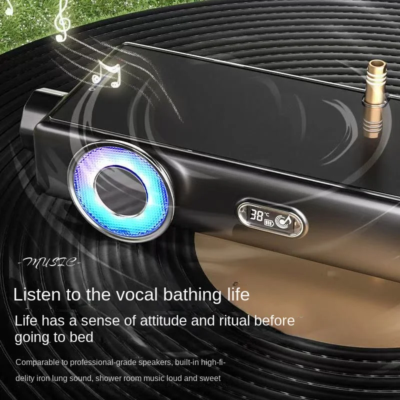 Intelligent Constant Teuremperat Shower Head Set 5.3 Bluetooth Audio All Copper Waterway Core While Bathing Listening To Music