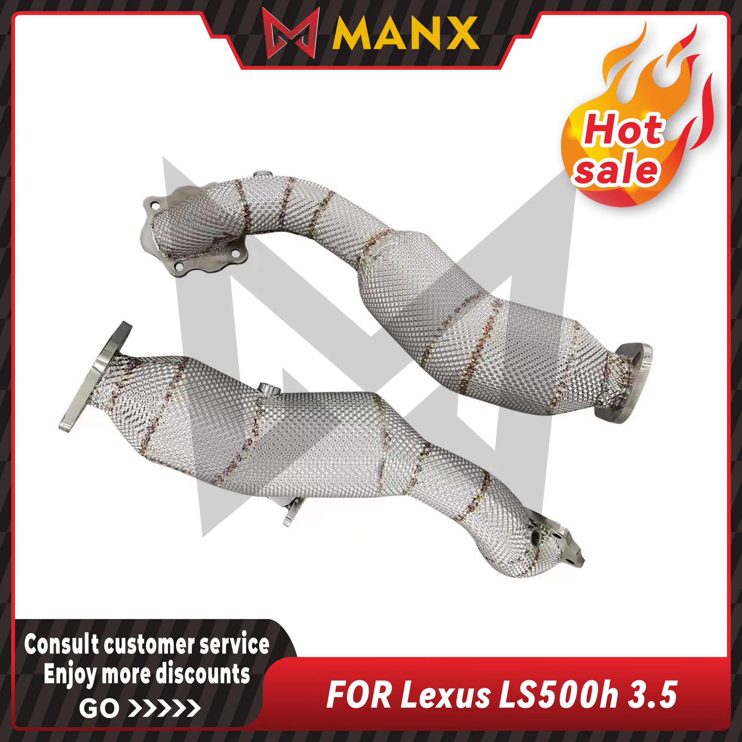 

MANX Car Exhaust system for Lexus LS500h 3.5 Catalyzed Downpipe Catless Downpipe Stainless steels Performance exhaust pipe