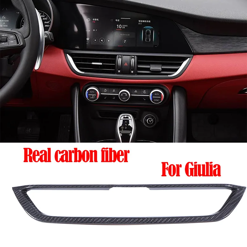 車の装飾 Romeo Giulia Stelvio 2017-2020のためのセンターACスイッチノブコンソール2017-2020イ For Alfa Romeo Giulia Stelvio 2017-2019 Real Carbon Fiber Stickers Door  Handle Switch Panel Car Accessories Interior Decorative - AliExpress 34