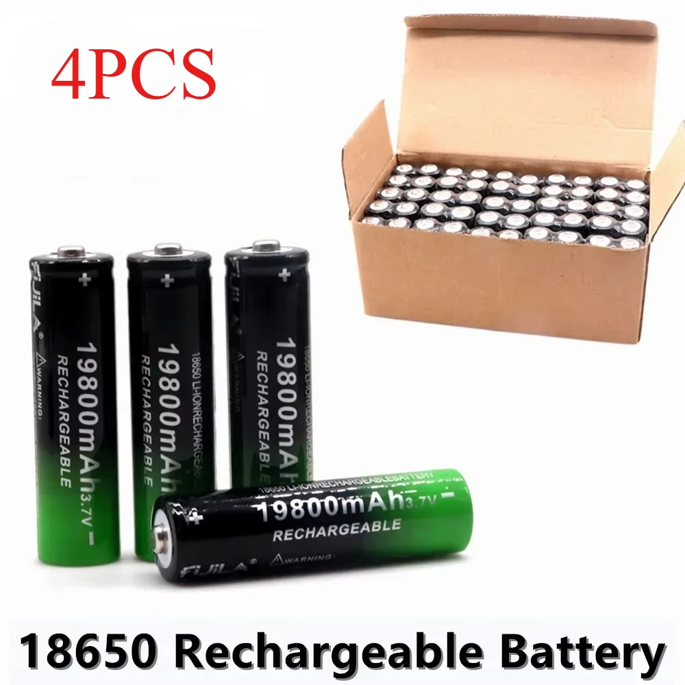 

NEW 18650 Battery 3.7V 19800mAh by Aleaivy - Rechargeable Lithium - Ion for LED Flashlight, Popular New High Quality.