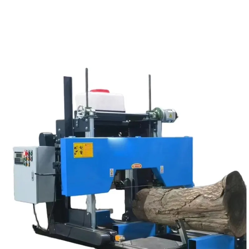Portable Horizontal Band Sawmill Log Cutting Machine for Wood Board Lumber Timber Processing Farm Sawmill Use