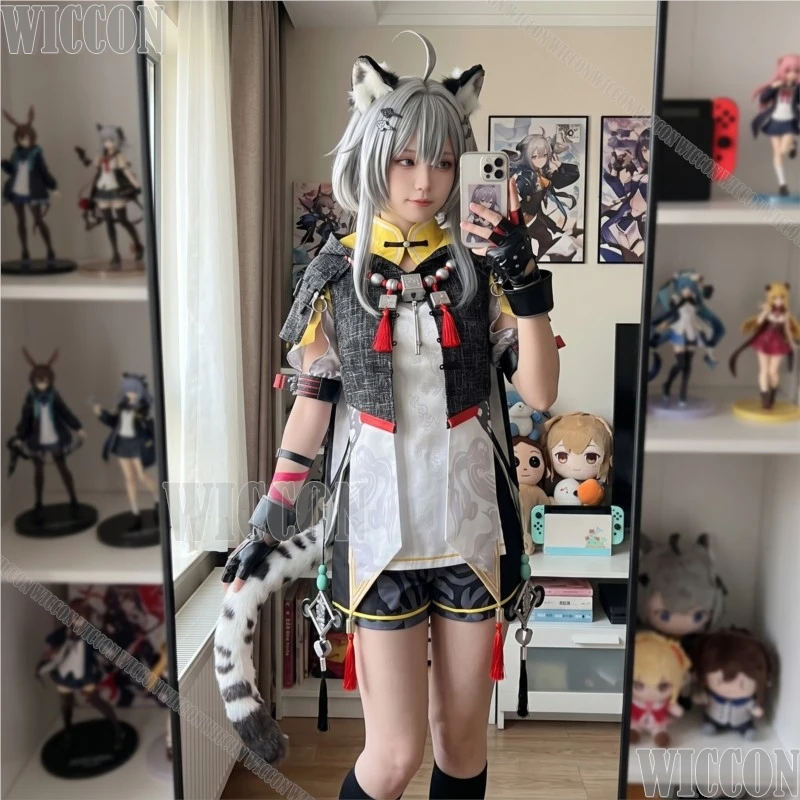 Komplettes Kostüm-Set für Damen Rollenspiel Halloween-Party Anime-Spiel Arknights Endfield Tang Tang Cosplay-Kostüm Lolita Furry Cos