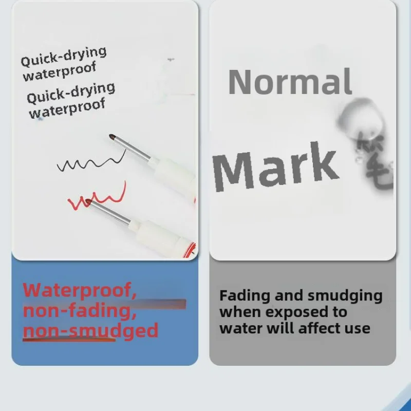 4 unids/set marcadores de punta larga de agujero profundo impermeables de 20mm-idales para Metal, decoración de carpintería de baño, perforación multiusos