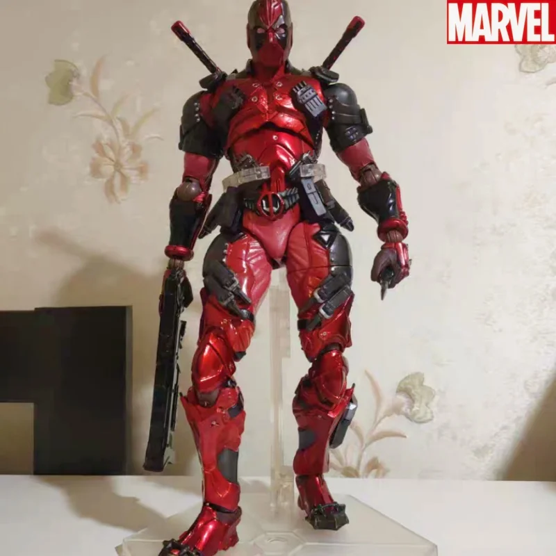 

Marvel Play Arts Deadpool Wade Wilson Bjd Deadpool Action Figures Super Hero Model Collectable Toys 26cm Amazing Christmas