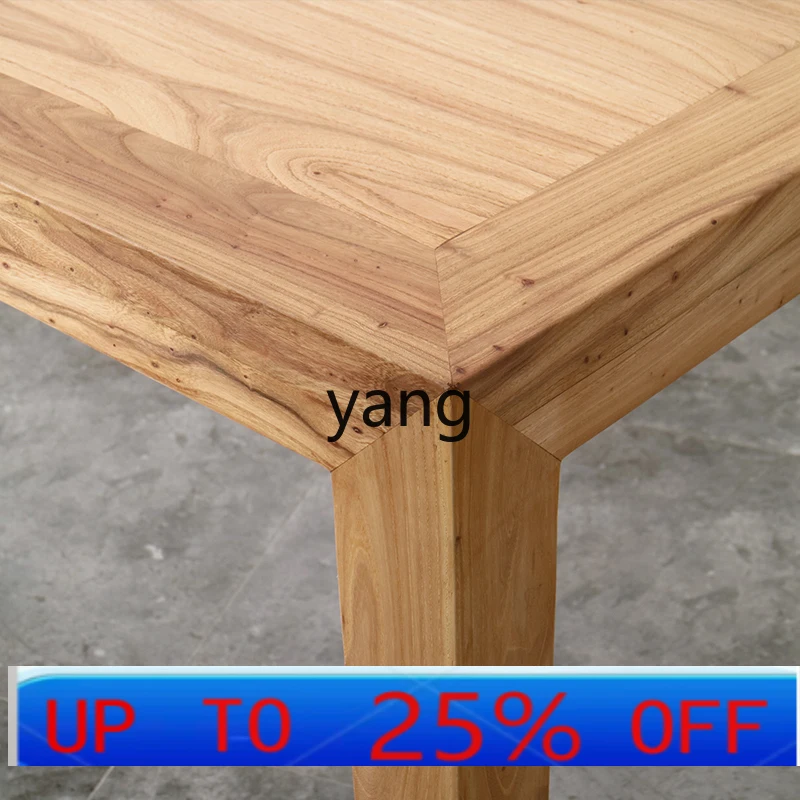 

Lmm new Chinese-style paint-free furniture dining table old elm zen simple Ming-style antique tea table