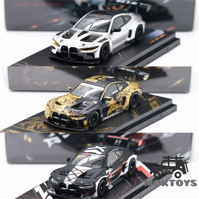 Mini Track 1:64 M4 Mk2 G82 GT3 Silver Black-White Gold Dragon Livery Diecast Model Car