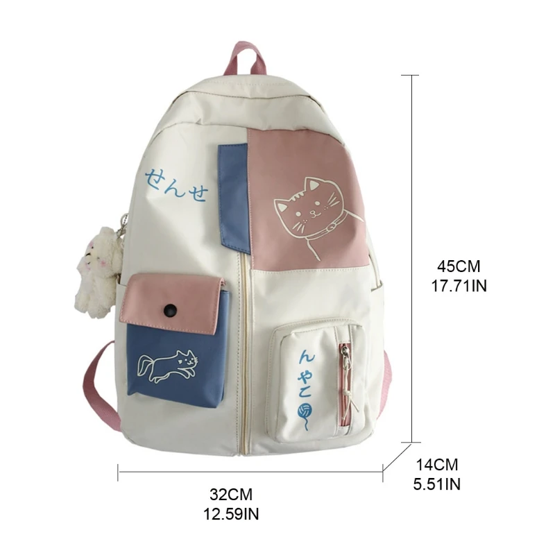 Mochila escolar feminina retalhos feminino capacidade estilo japonês bolsa ombro para meninas adolescentes