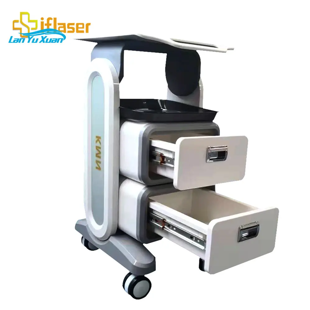 2022 hottest 3 layers salon furniture beauty equipment IPL laser RF ultrasound machine medical workshop trolley