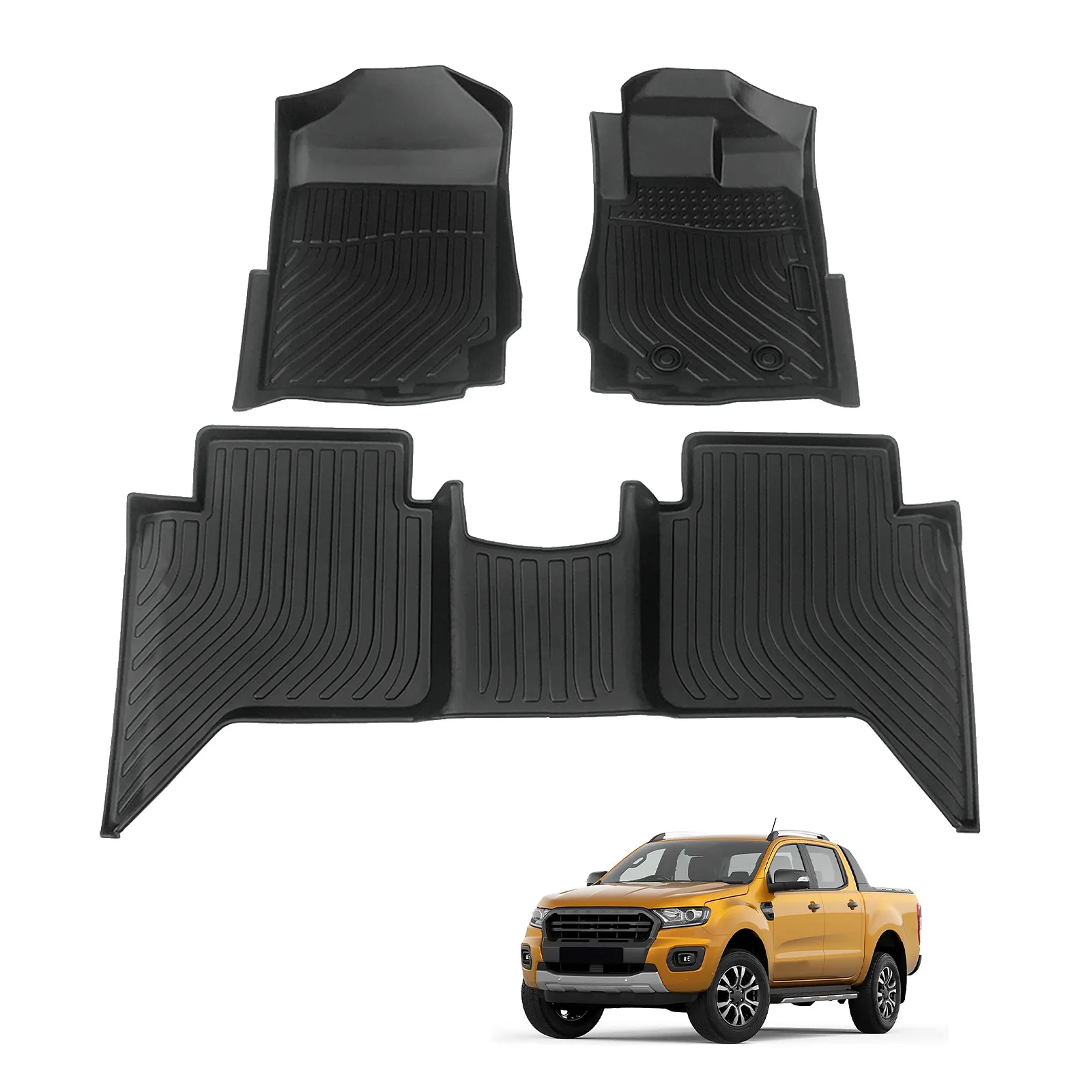 

TPE Car Floor Mats for Ford Ranger RHD 2015-2021 Right-Hand Drive Compatible Various Models Including Civic City Vios MDX