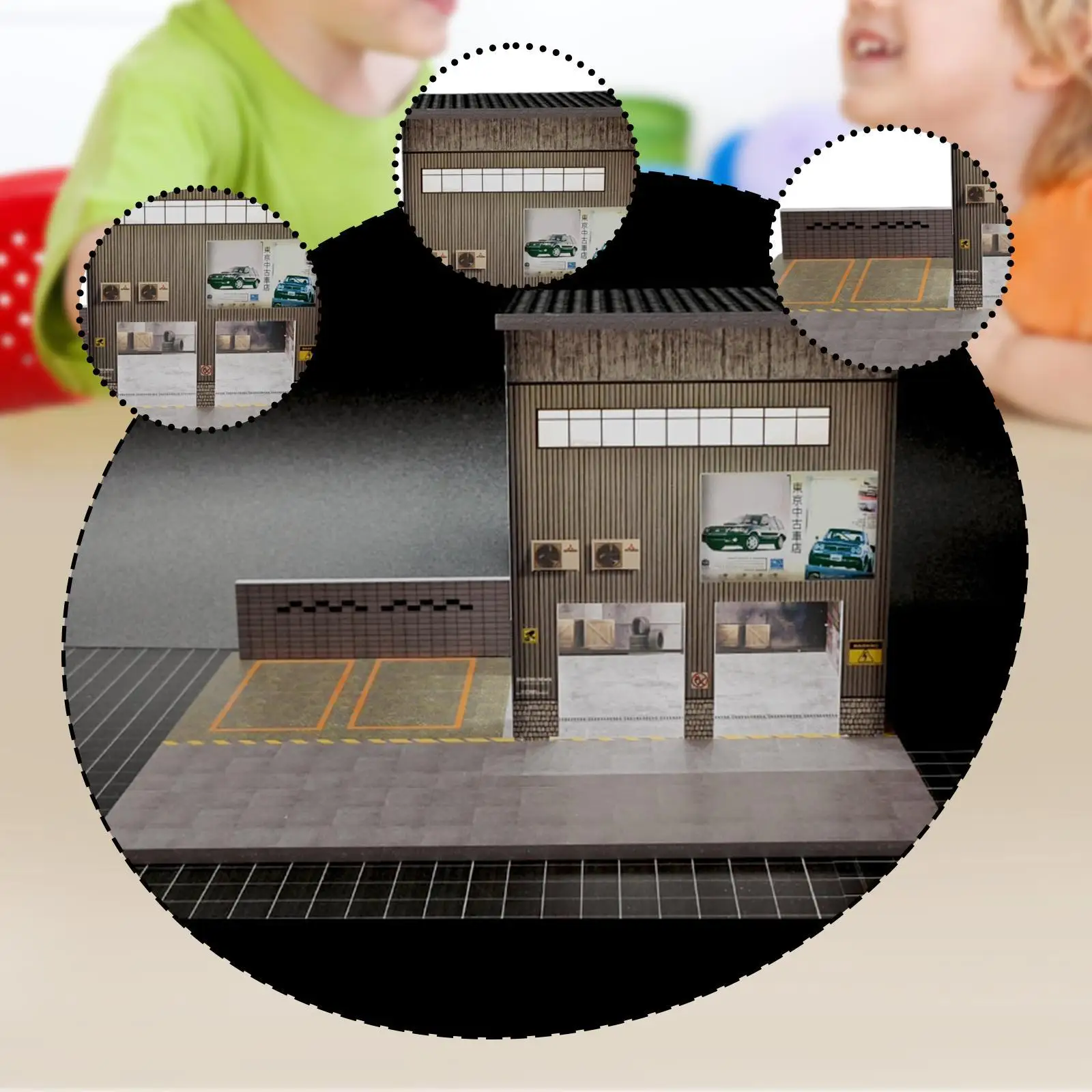 

Car Shop Model Diorama 1:64 Scale DIY Assembly Miniature Scene for Collector