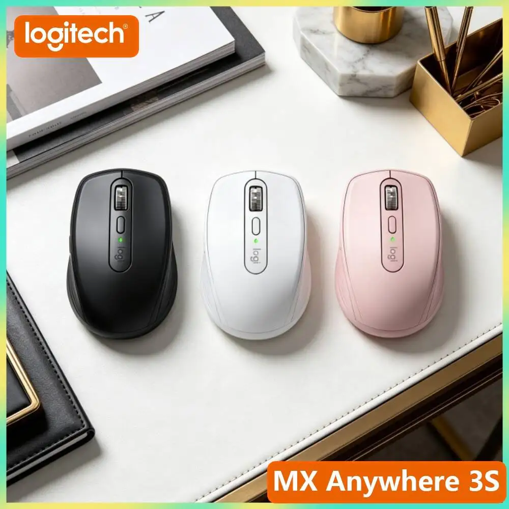 Wireless MX Anywhere 3S - Darkfield 8K DPI, MagSpeed Scroll, USB-C Fast Charge, Great for Perfume Field Work & Remote Office