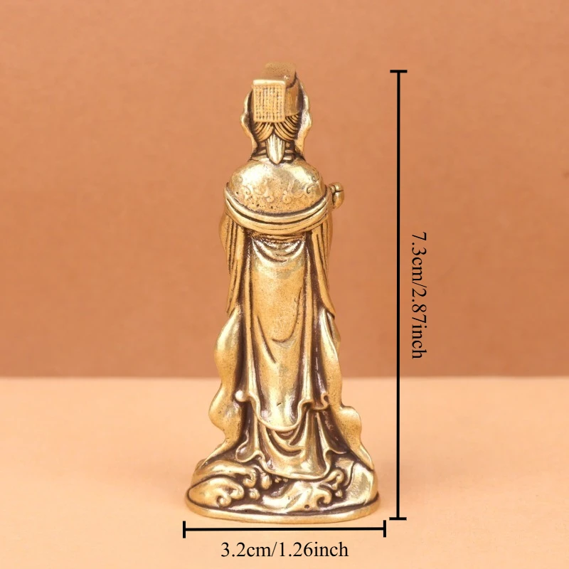 Vintage Brass Goddess Figurine Retro Metal Deity Statue Desktop Ornament Home Tabletop Decor Art Craft Collectible Gift