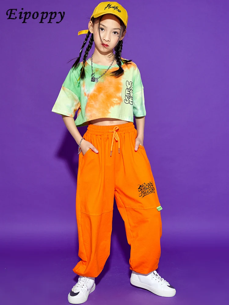 Hip Hop Children Trendy Clothing Girls Jazz Costumes Suit Girls Catwalk Performance Costumes