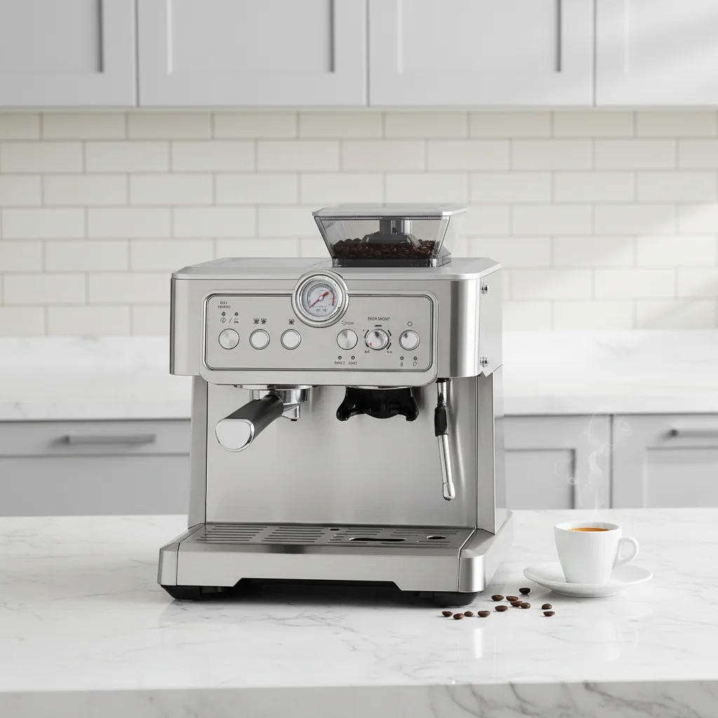 

1350W Electric Espresso Coffee with High Pressure Pump Twin Brewing Cycle 2 Liter Large Capacity for Home Baristas