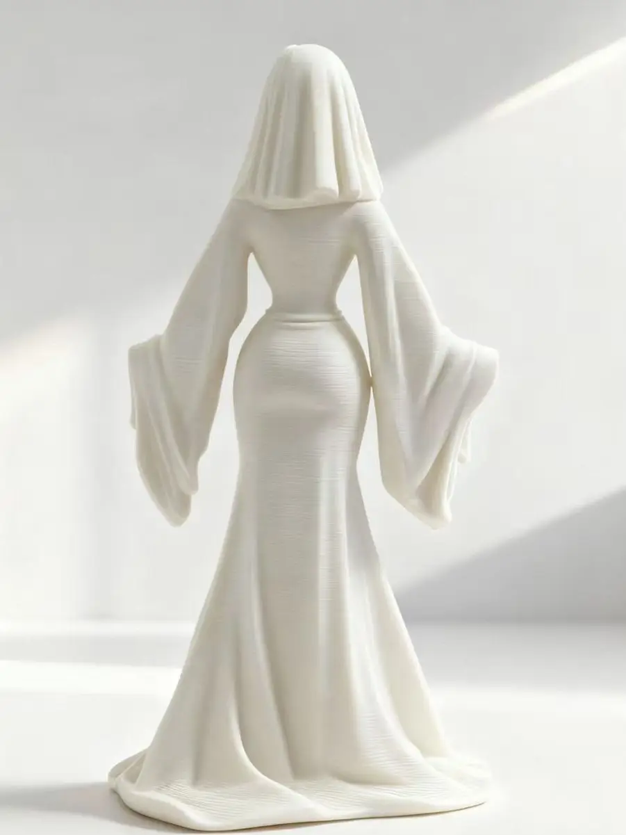 3D Printing Ghost Bride Ornament Sculpture Spiritual Art Desk Decor Ideal Ornament & Gift for Yoga Room Bedroom Living Room