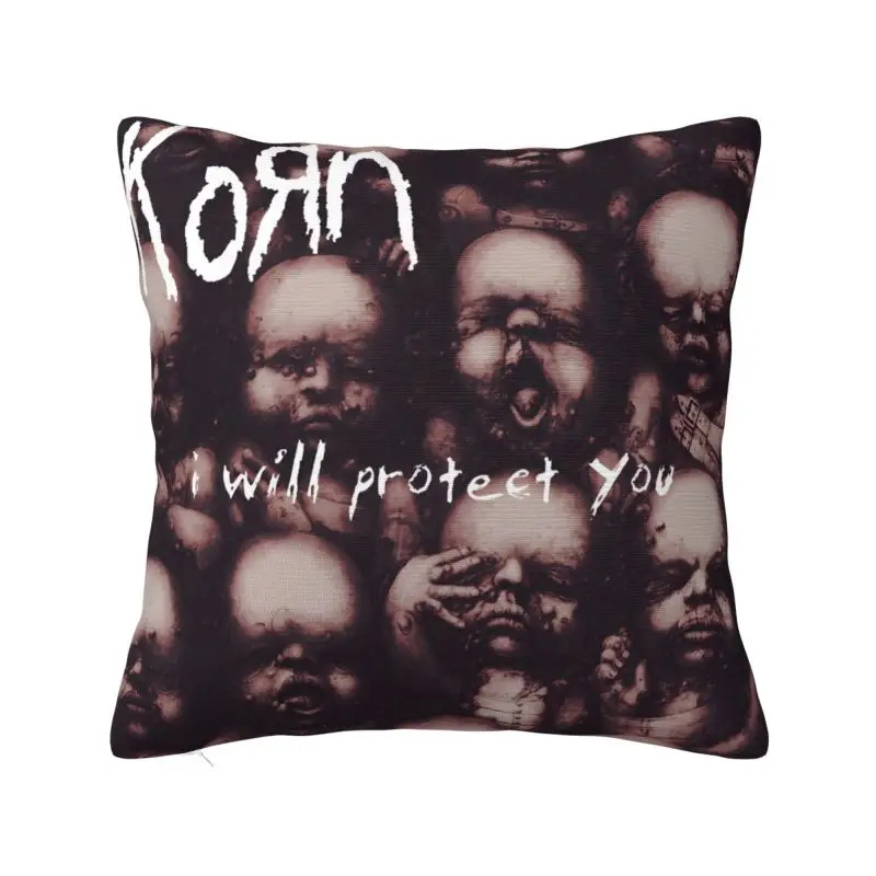 Custom Korns Heavy Metal Music Hard Rock Roll Pillow Case 40x40cm Band Luxury Cushion Cover Square Pillowcase