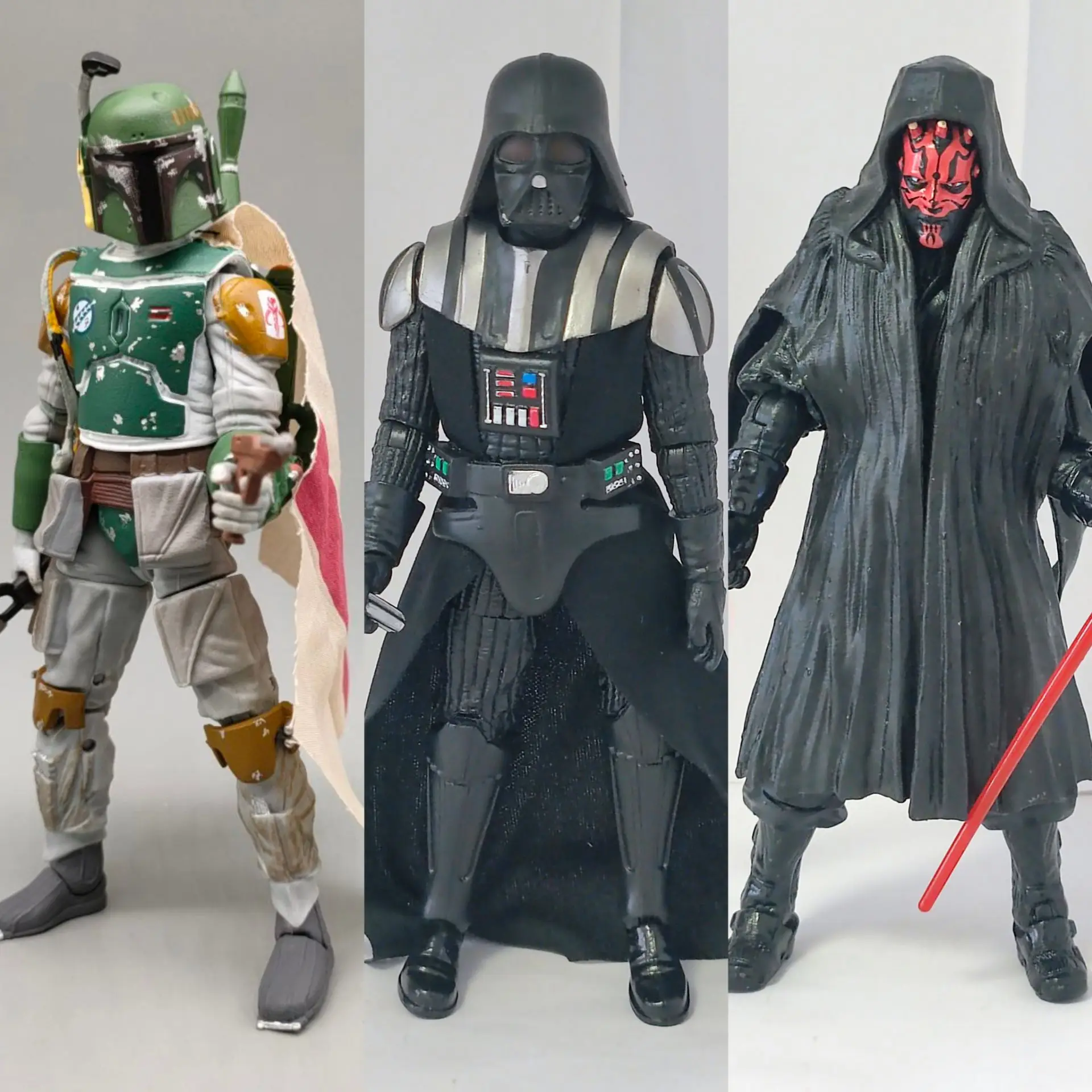 Figura de acción suelta de 6 pulgadas de Star Wars: Cazador de recompensas Boba Fett, Darth Vader, Maul (incompleta)