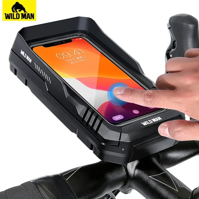 WILD MAN Bicycle Bag Handle EVA Hard Shell Bicycle Bag Phone Sensing Touch Screen Bicycle Bag Rainproof