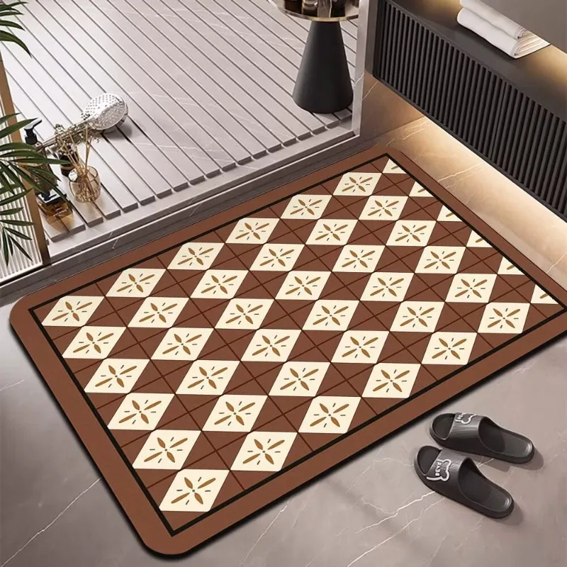 Bathroom floor mat, toilet absorbent mat, diatom mud leave-in non-slip quick-drying carpet, toilet door floor mat
