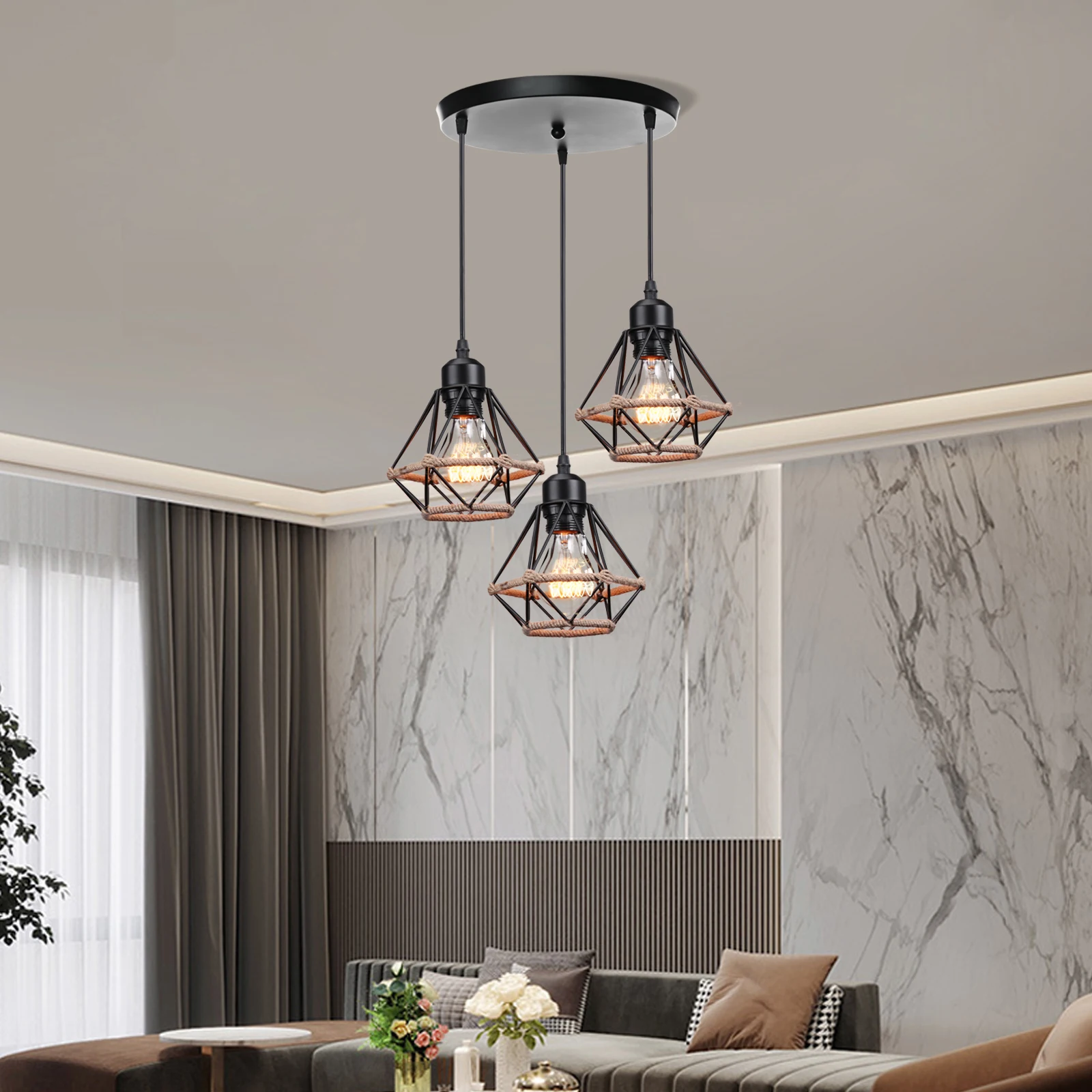 ملحقات لوحة سقف مستديرة ، تركيبات إضاءة ذاتية الصنع ، قاعدة مصباح متدلية ، مظلة سقف ، 3 فتحات ، 30 أو #5