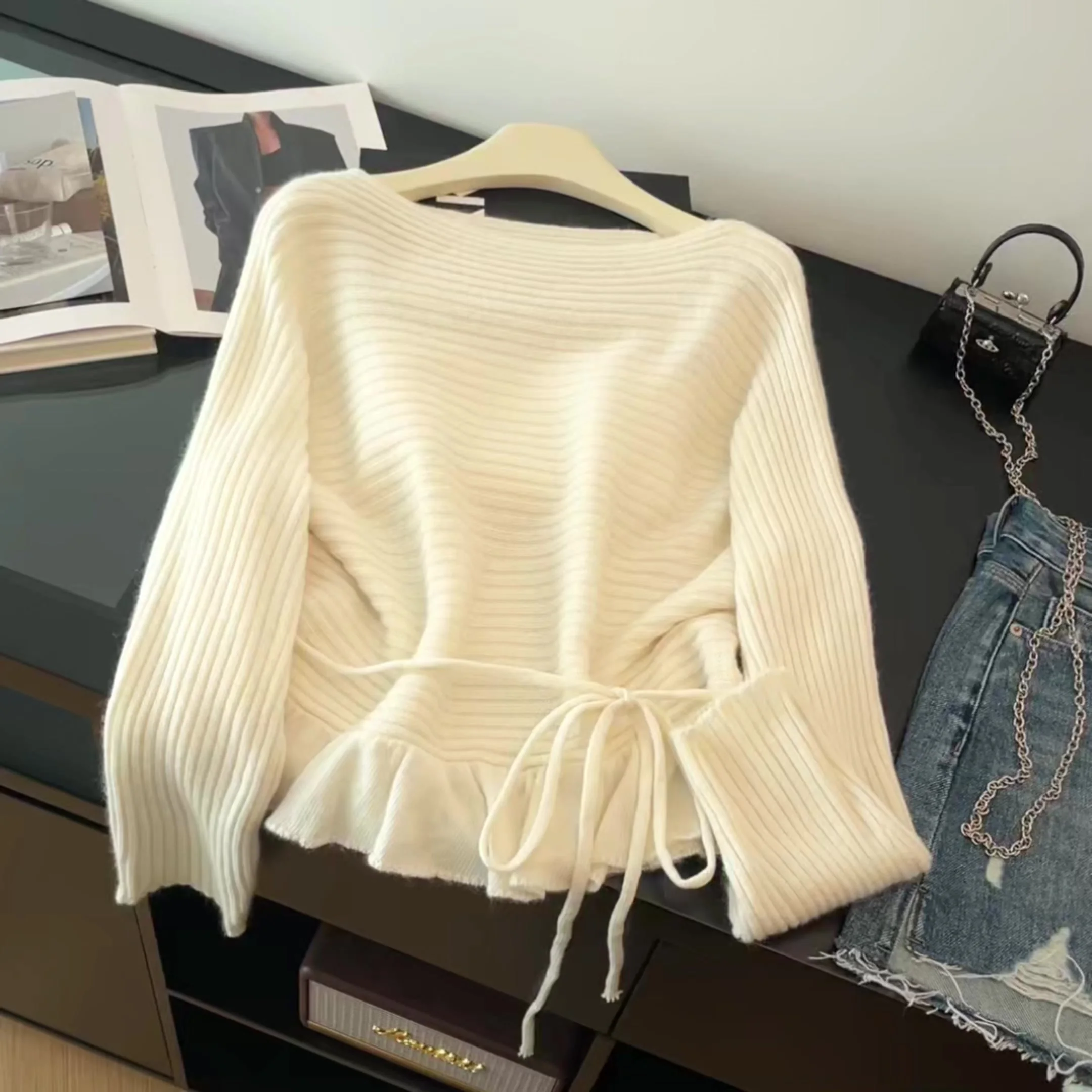 

Women Apricot Pullover Sweater 2000s Vintage Jumper Knit Korean Style Long Sleeves Cozy Cashmere Sweater For Women Clothes 2025