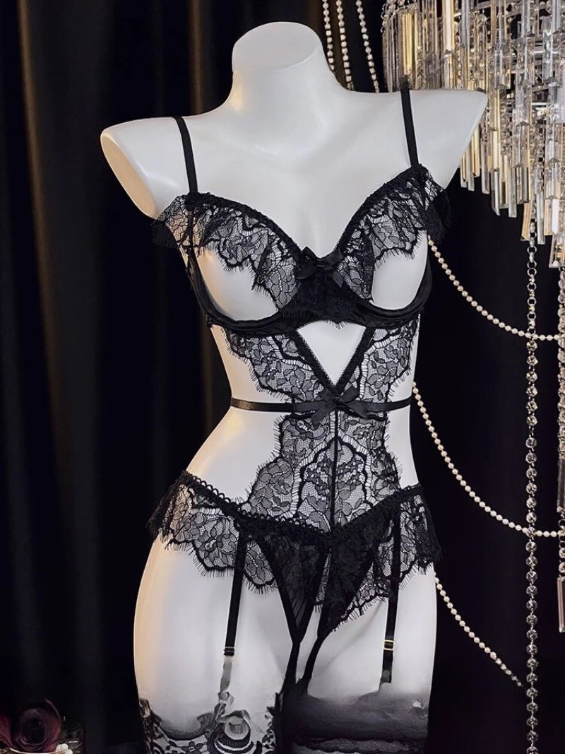 

French-Style One-Piece Pure-Desire Pajama,Lace Romantic Set for Small-Chest Women,Sexy Hot-Girl Sleepwear Designed for Tender