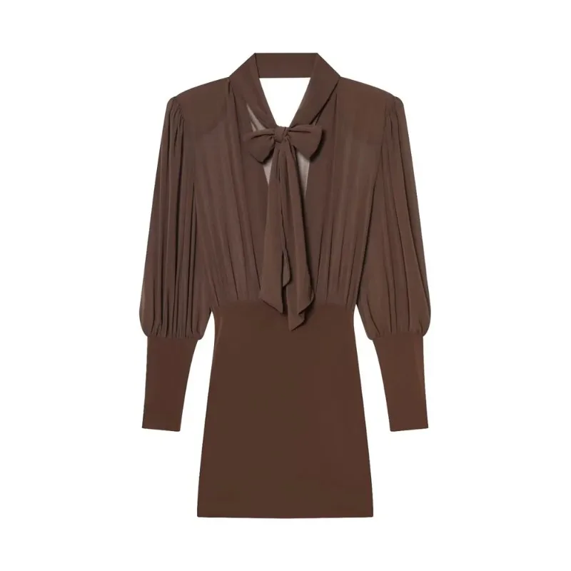 

splicing short dressWinter new women's fashion design temperament