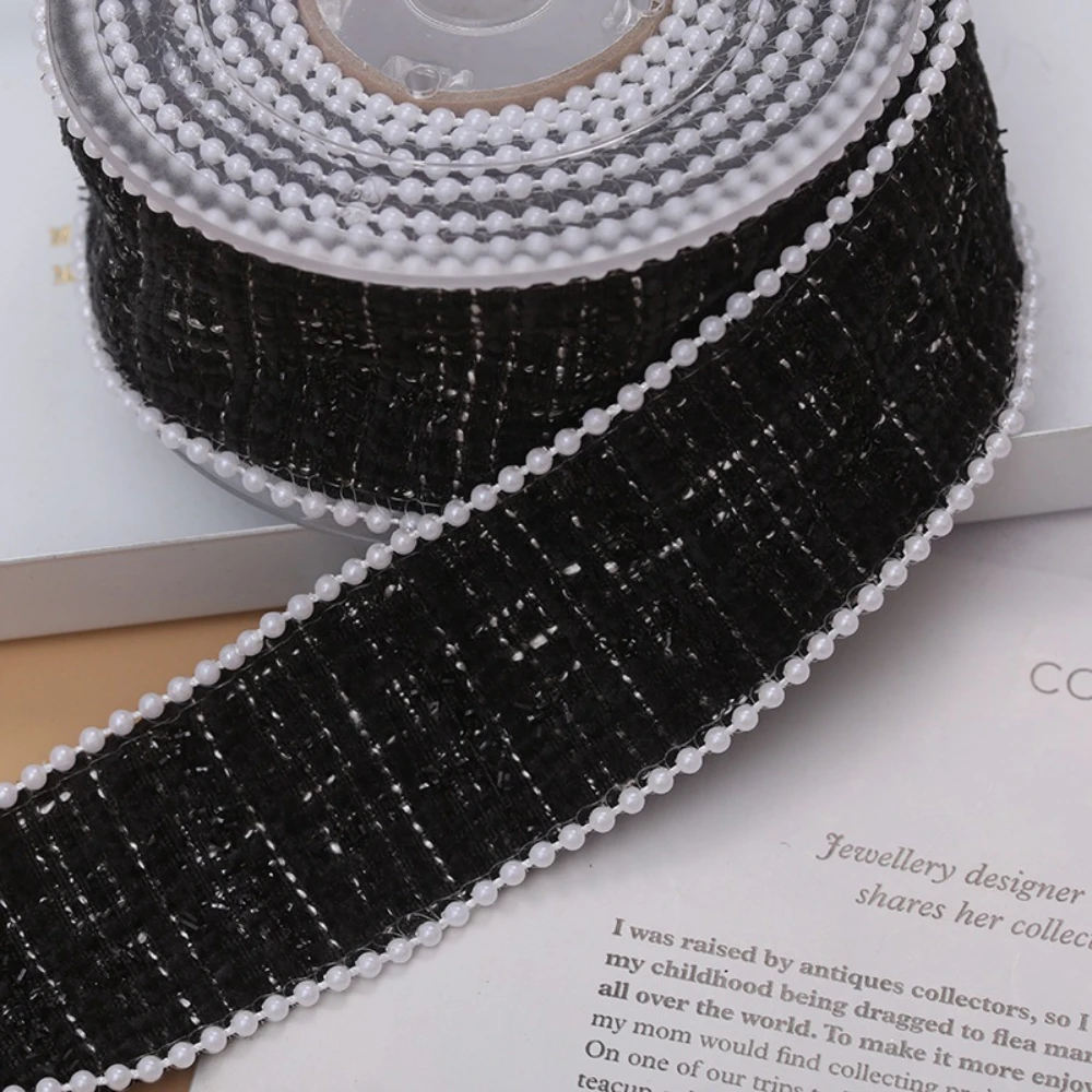 1ヤードレトロエレガントパールエッジリボン DIY ヘアボウ縫製用品ギフト包装装飾トリム工芸材料