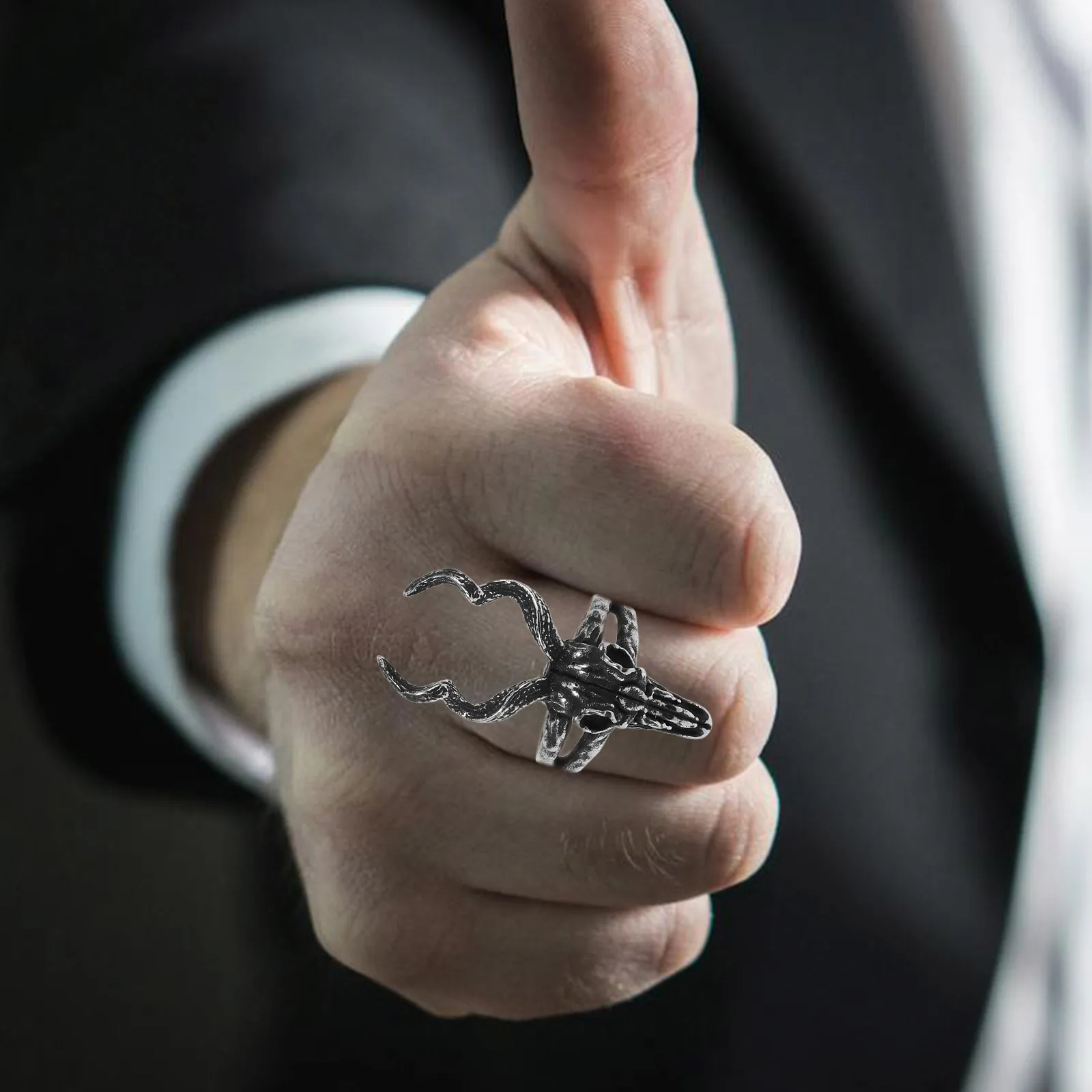 

Ring Sheep Skull Finger Man Decor Retro Decoration Jewelry Men Men's Vintage Rings