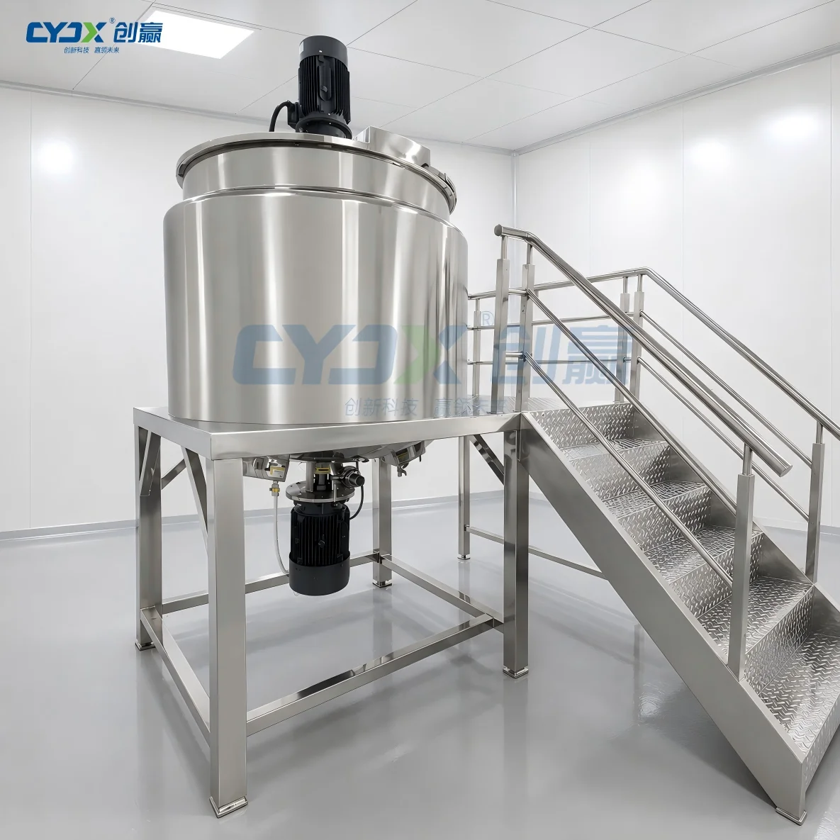 Liquid Detergent SUS304 Mirror Polished Mix Tank With ISO Liquid Soap Mixer Mixing Tank Homogenizer