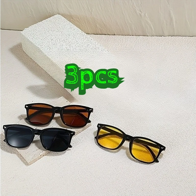 1/3 Stück Unisex Quadratische Sommerbrille Luxusmarken-Design Retro Rechteckiger Stil