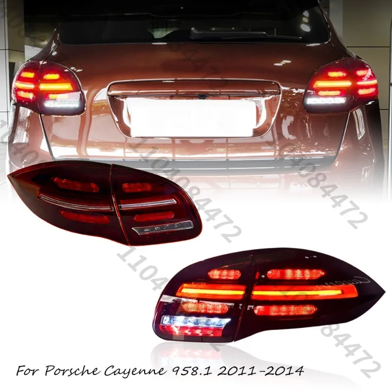 For Porsche Cayenne 958.1 2011-2014 LED Tail Lights Upgraded New Car Taillights Flowing Light Turn Signal Plug and Play