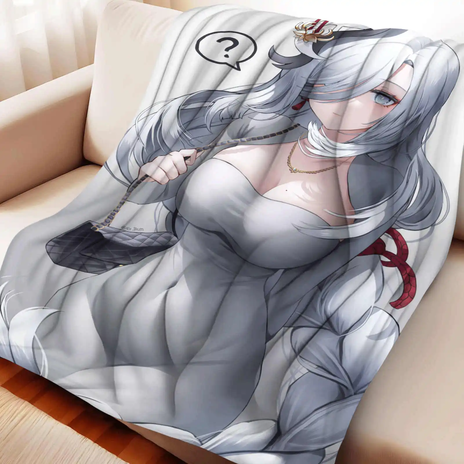 

Genshin Impact Shenhe Flannel Blanket Winter Warm Soft Bedding Throws for Children Outdoor Pattern Bedspread Sofa Bed Cover