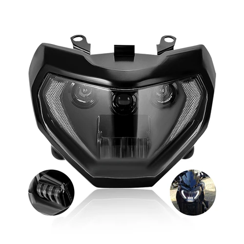 Imagen 1 del producto Faro LED para motocicleta, lámpara de color negro para YAMAHA MT07 2014 -2019 MT07 MT09 DRL, MT09 FZ09 2014- 2016