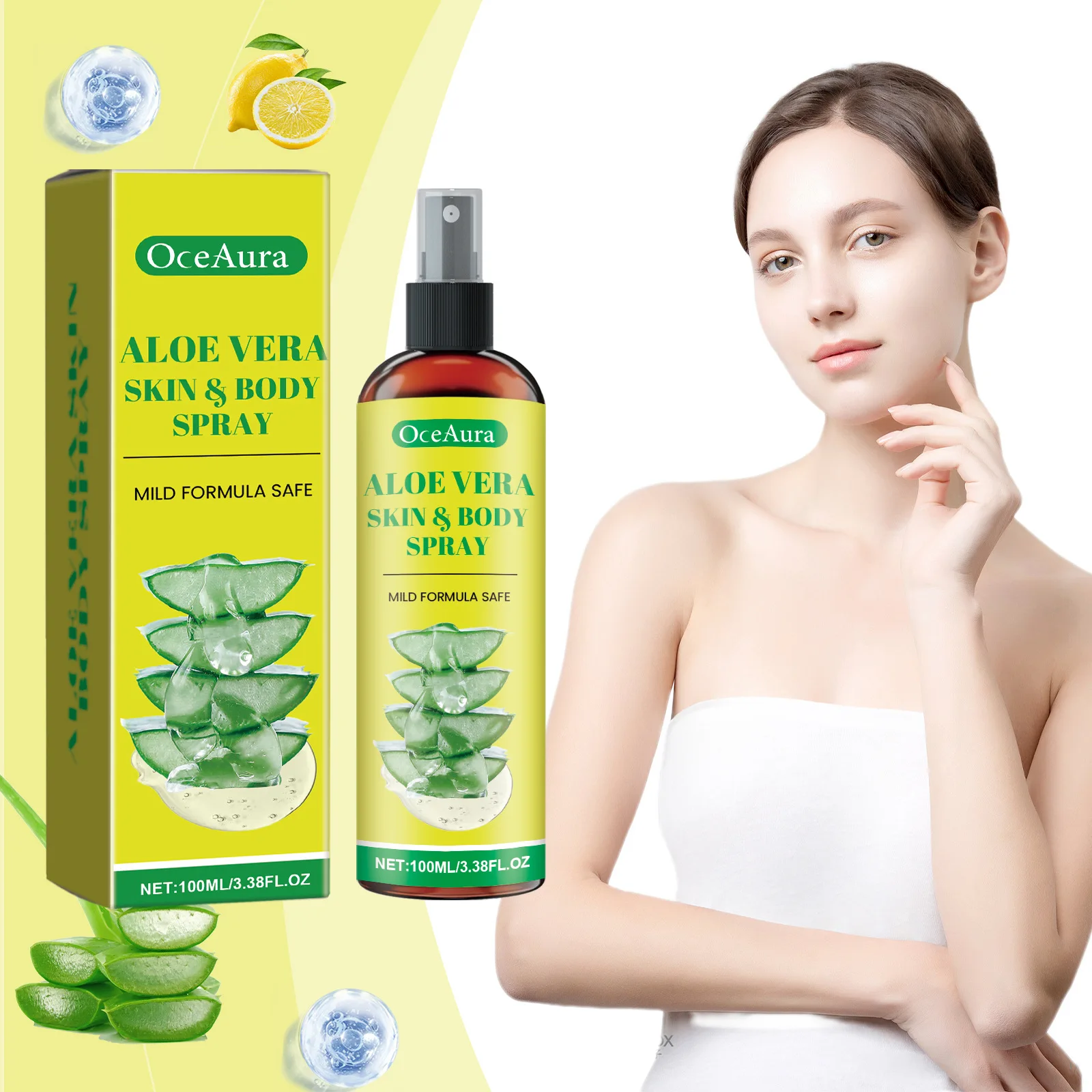 

Aloe Vera Spray, Refreshing Emollient Moisturizing Oil Control Aloe Vera Toner Facial Brightening Improving Dull Spray
