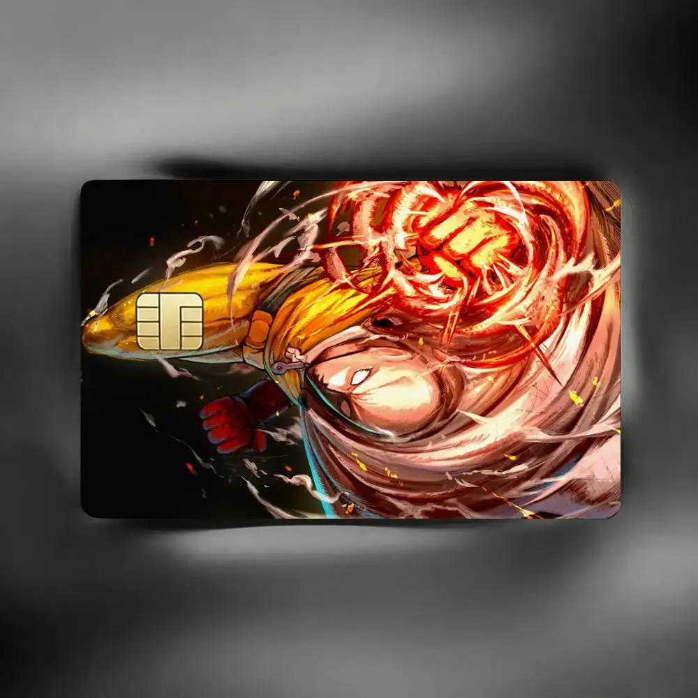 One P-Punch S-Saitama M-Man Decorative Waterproof Film Skin Cover Credit Card Stickers Debit Front