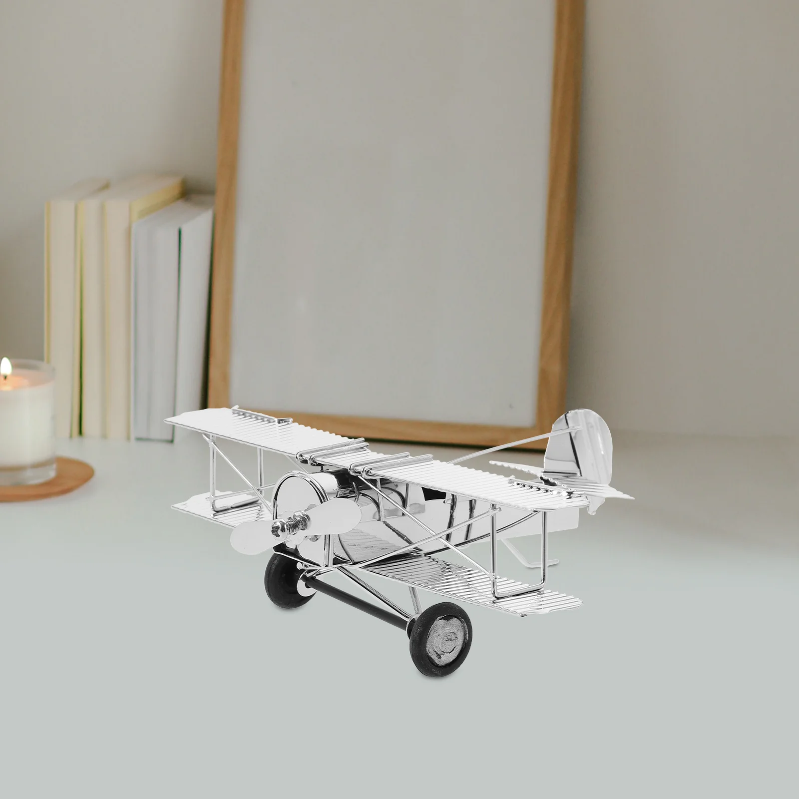 

Airplane Model Vintage Decor Miniature Home Retro Aircraft Iron Metal Ornament Planes