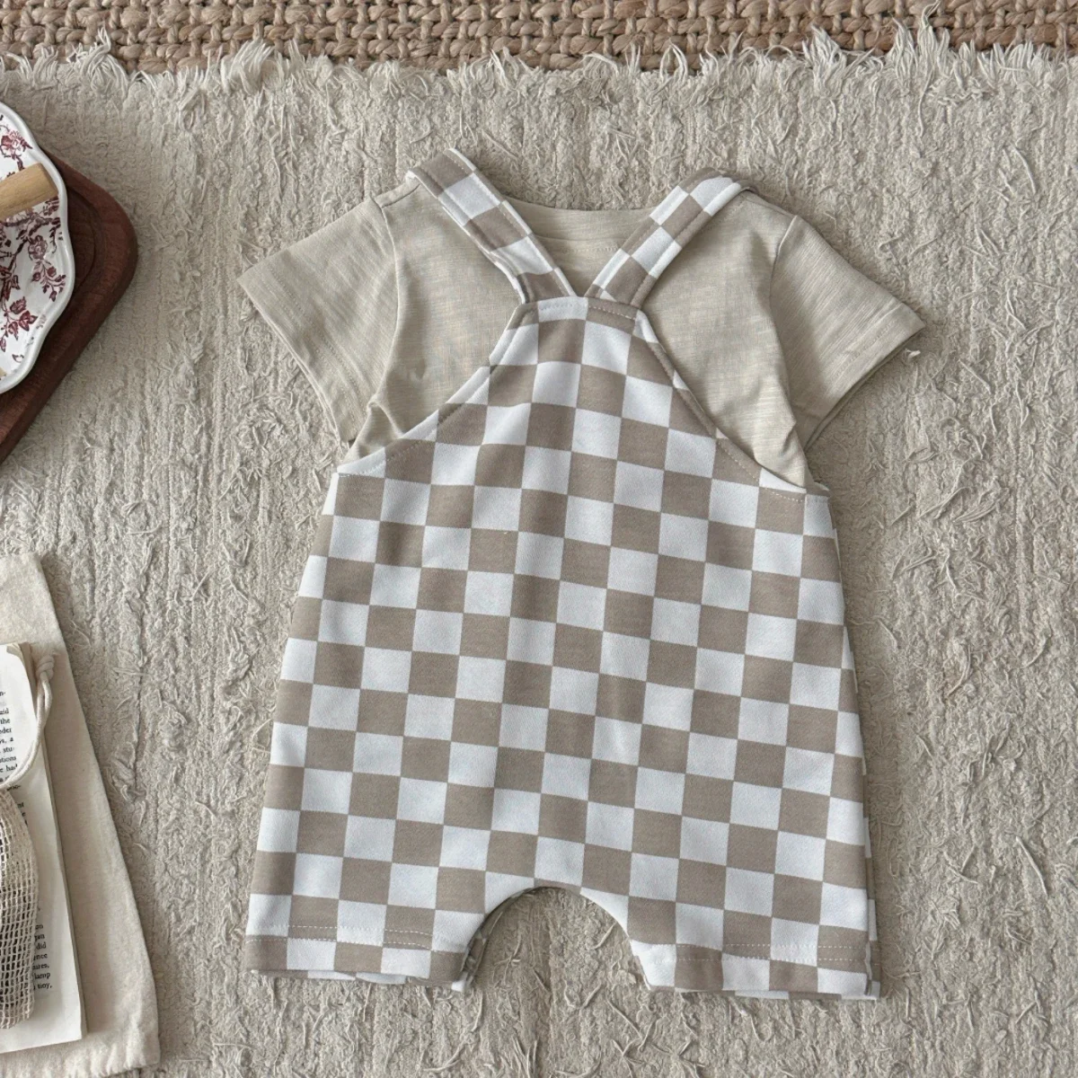 Summer Baby Cotton Clothes Suit Baby Short Sleeved T-Shirt Overalls 2Pcs/Sets Summer Leisure Style Clothes for 0-18M