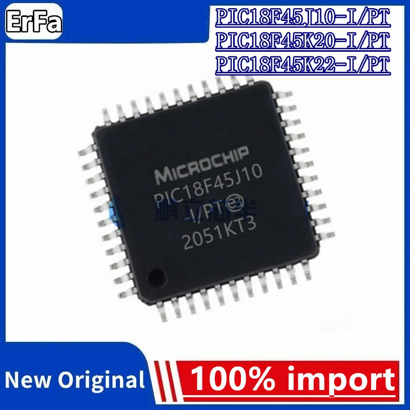 

5pcs 100% New PIC18F45K22-I/PT PIC18F45K20-I/PT PIC18F45J10-I/PT TQFP44 IC