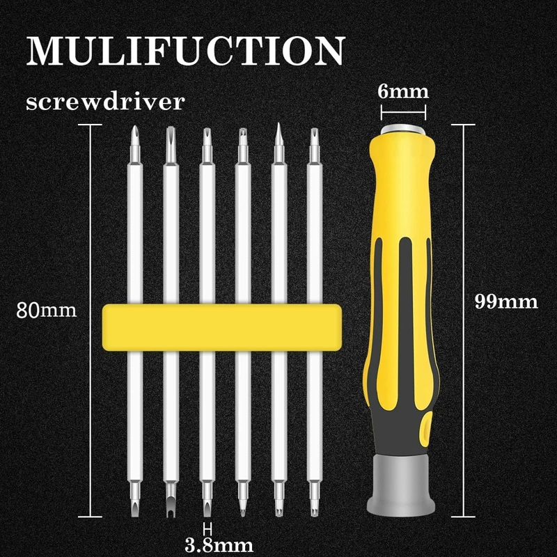 Mini Screwdrivers Set,Multipurpose Turn Screw,Small Screwdriver Sets,Household Small Driver, Detachable Handle,12 Sizes