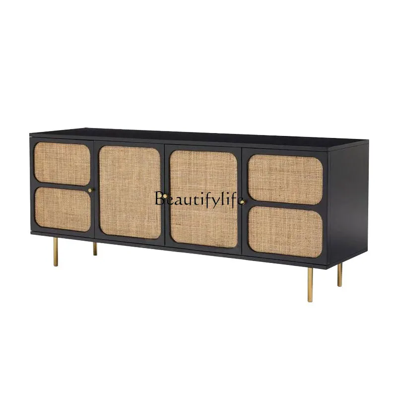 

Nordic simple rattan locker small apartment living room household storage cabinet