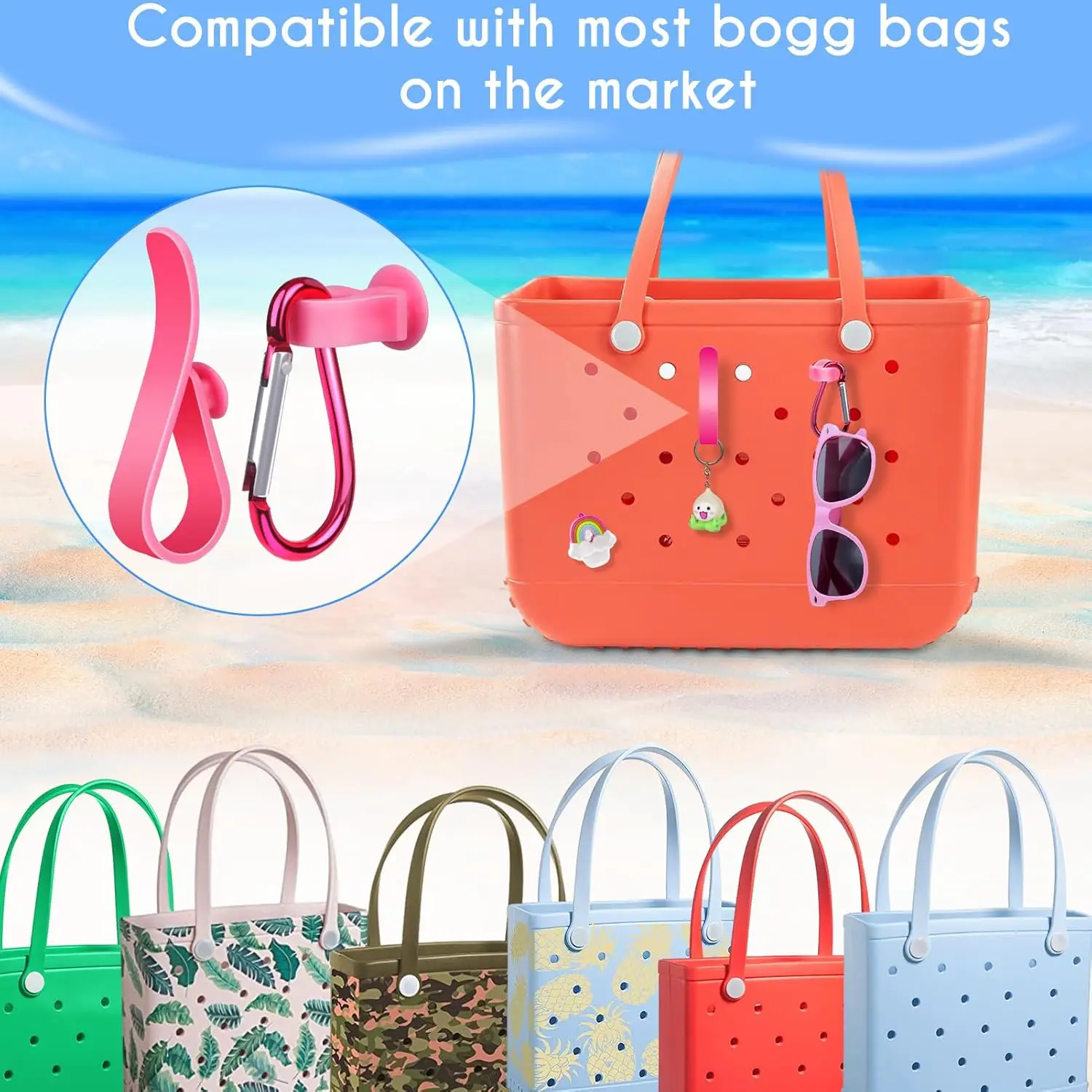 3Pcs/Set Bogg Bags Hooks Accessories Insert Charm Cutie Cup Holder Connector Key Holder Beach Pool