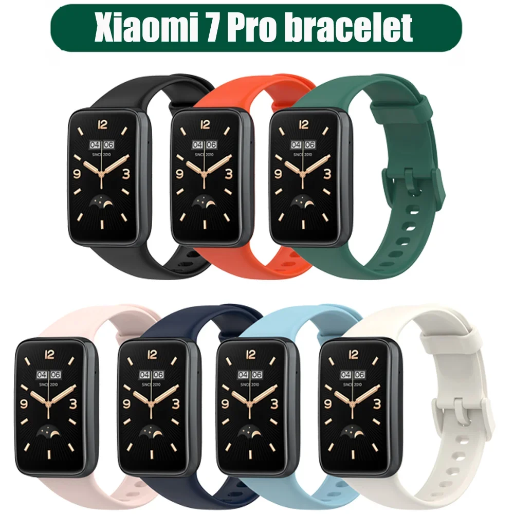 Silicone Watchbands for Xiaomi Mi Band 7 Pro Wristband Liquid Bracelet WristStrap For MiBand 7pro Correa Smartwatch Accessories
