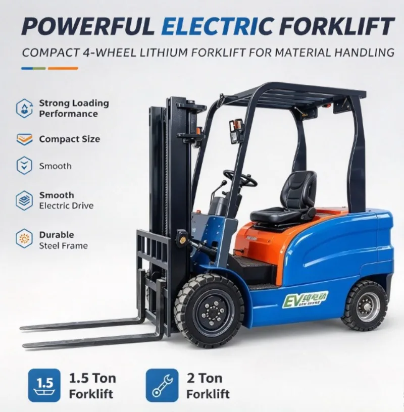 Electric Forklift Narrow Aisle Compact Truck 1.5Ton 3000mm Lift Height Wide-view Overhead Guard Reduce Blind Spots