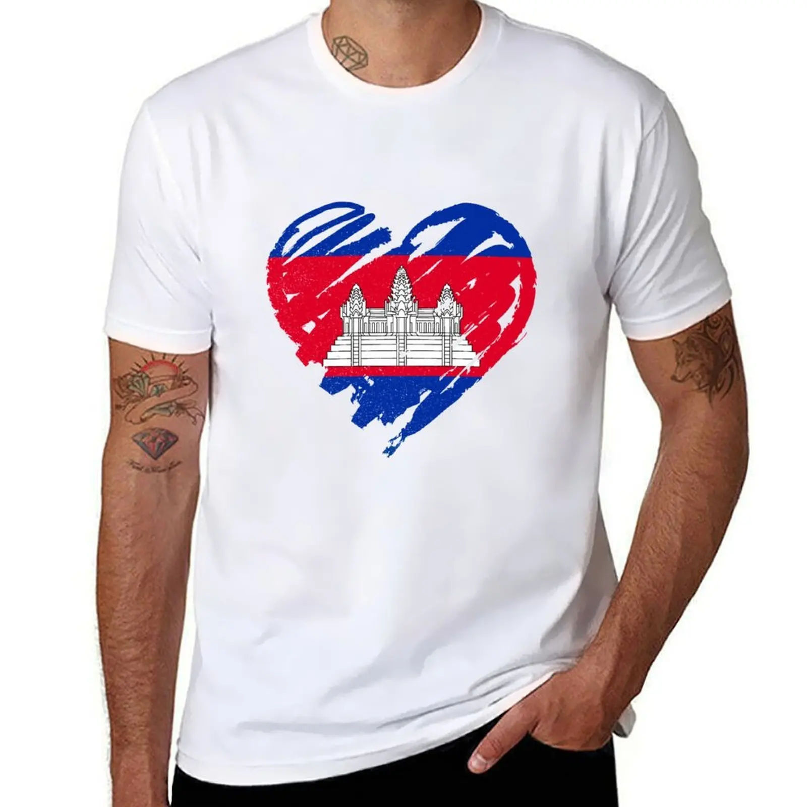 

I Love Cambodia -  T-Shirt men t shirt cotton 100% man t shirts cotton T-Shirt