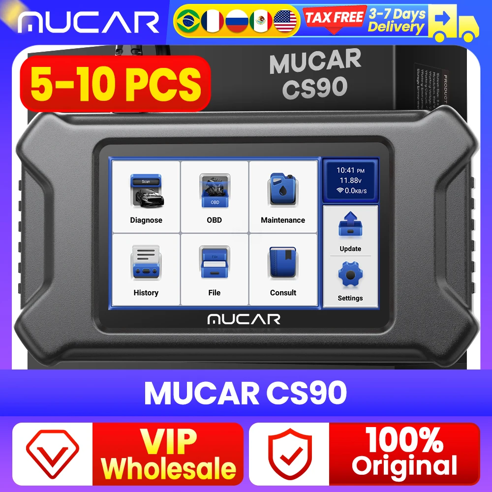 

VIP Wholesale 5-10 PCS MUCAR CS90 28 Reset Lifetime Free Car Diagnostic Tools Code Reader OBD2 Scanner Auto Diagnosis Scan Tool