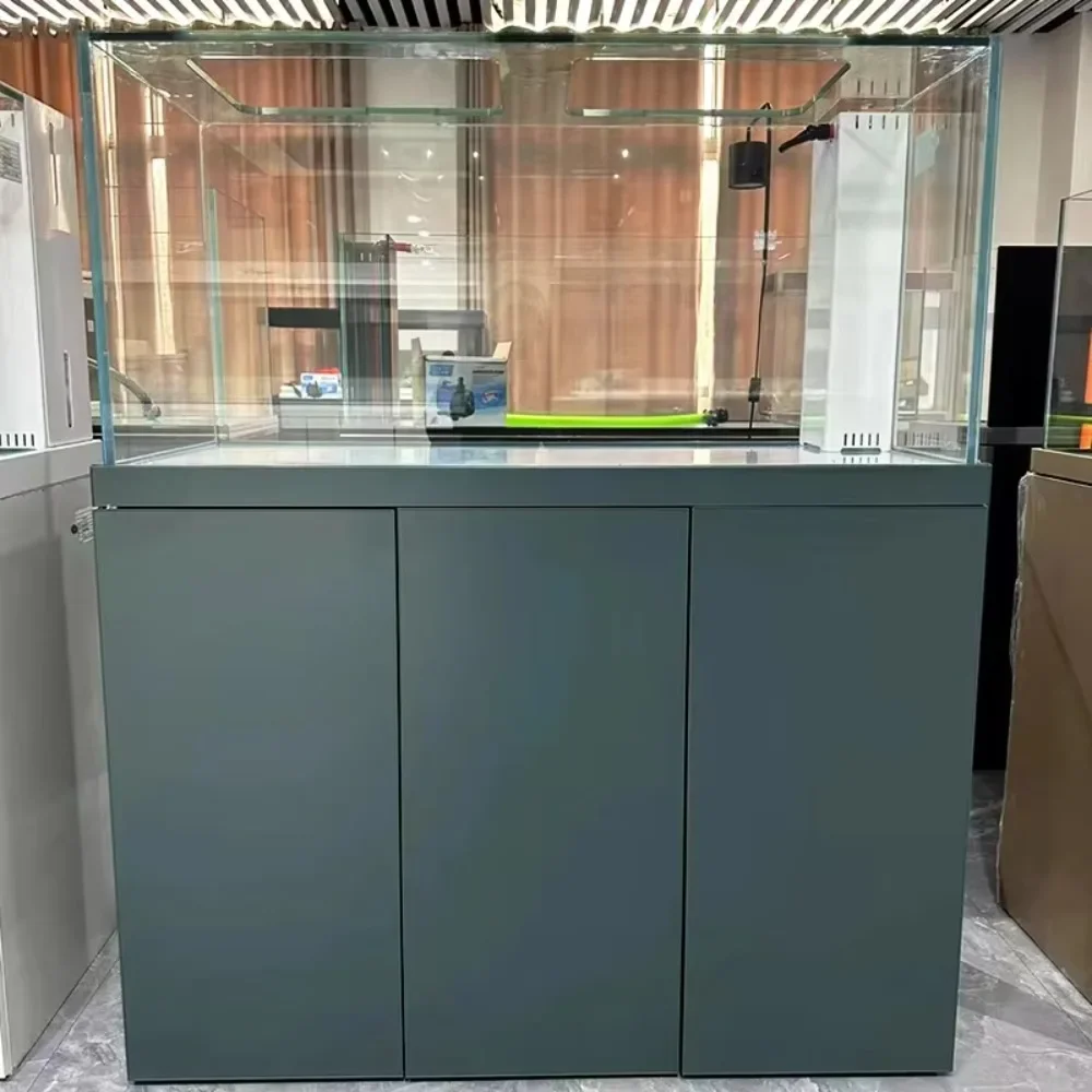 48 Inch Ultra-white Glass Aquarium Aluminium Alloy Cabinet with Filter System Fresh Water Aquarium Fish Tank